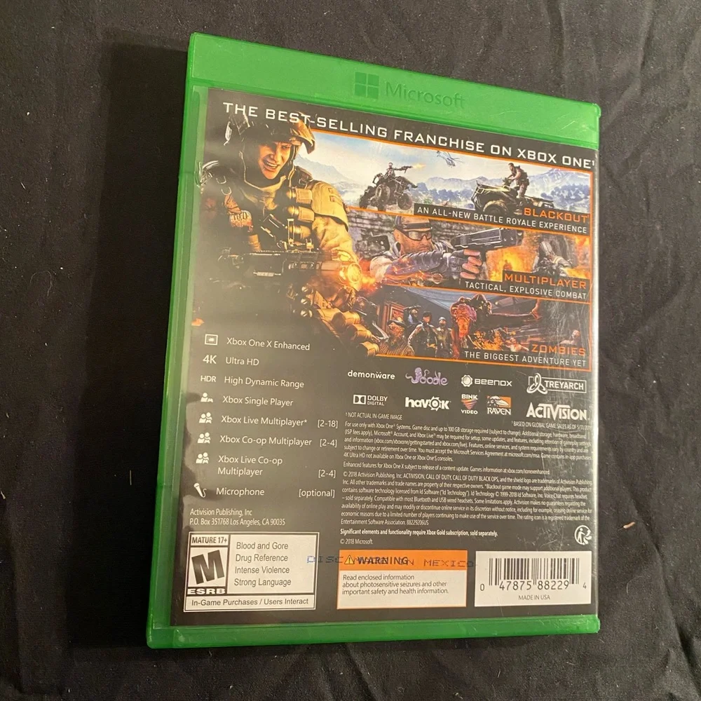 Microsoft Xbox One Call of Duty: Black Ops 4 - Black & Green Case